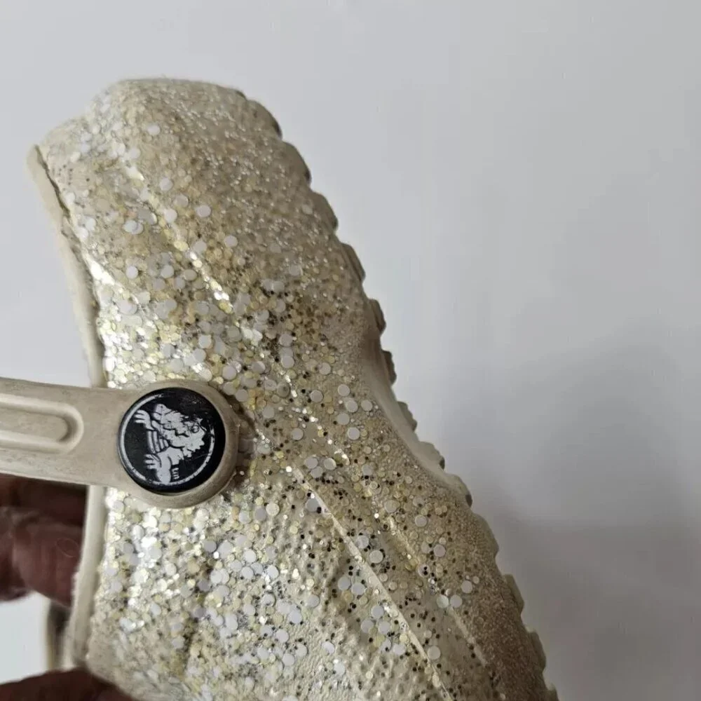 Crocs Glittery Gols Sherpa Lining Crocs Toddler Size 8 C